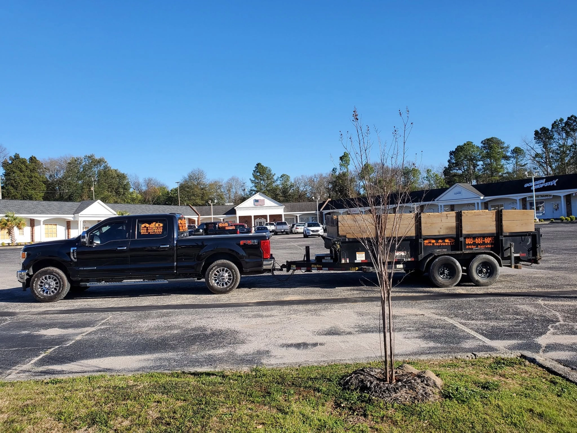 A&D black ford pickup dump trailer wood sideboards shopp