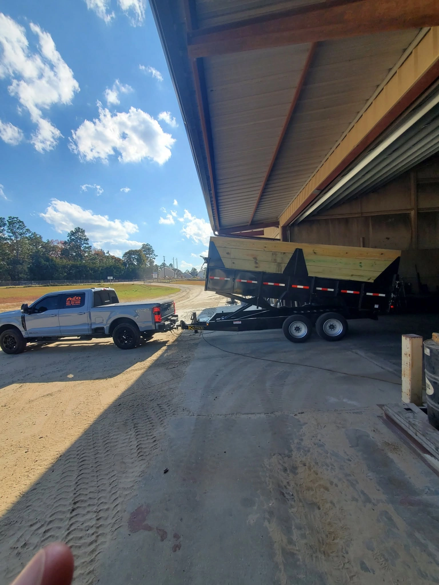A&D raised dump trailer metal shed cayce sc