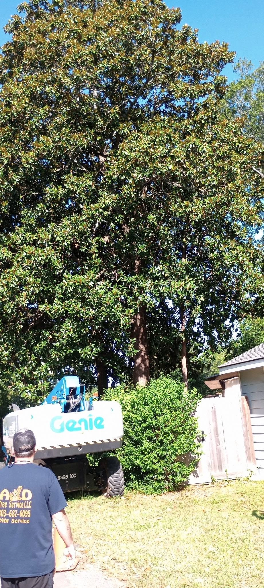 A&D shirt genie boom lift large magnolia fence cayce
