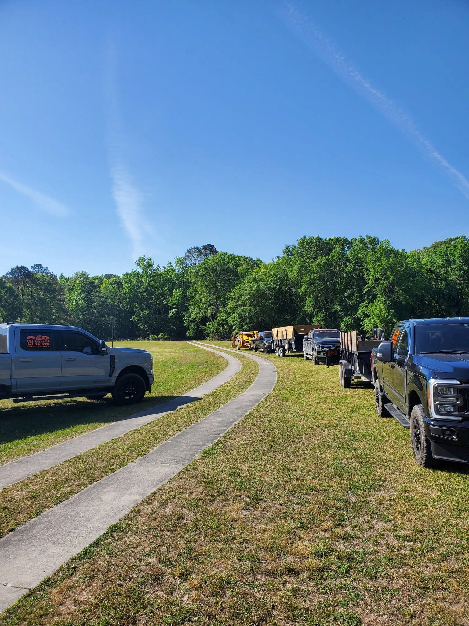 A&D truck fleet curving ribbon driveway cayce