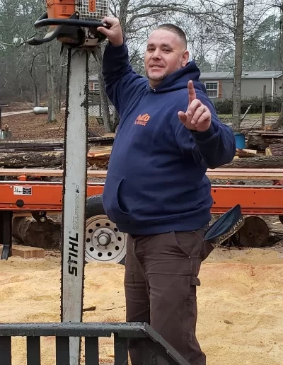 A&D worker stihl chainsaw sawmill cayce