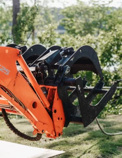 Kubota loader grapple attachment close up lakeside cayce sc